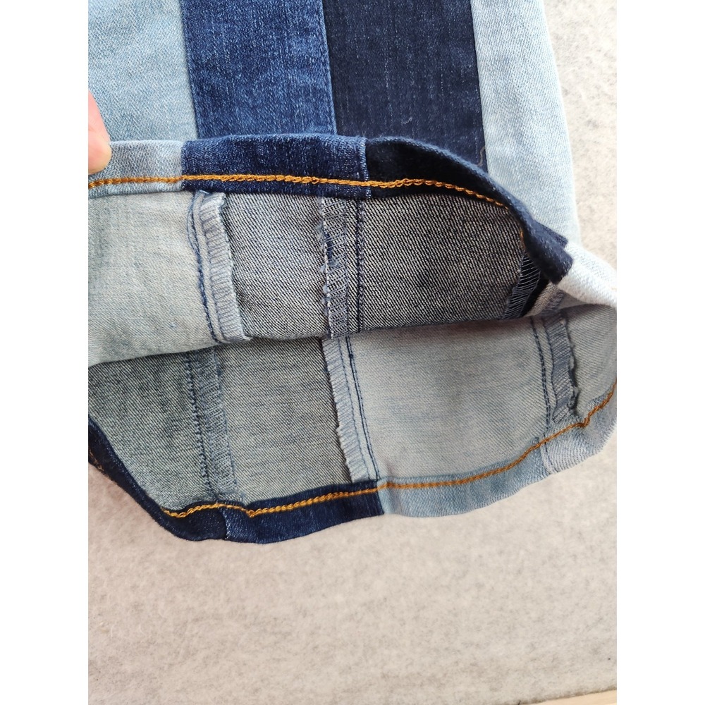 Altar'd State Jeans Sz 26 Tall Long Blue Denim Striped Flare 70s Hippie Festival - Picture 3 of 15